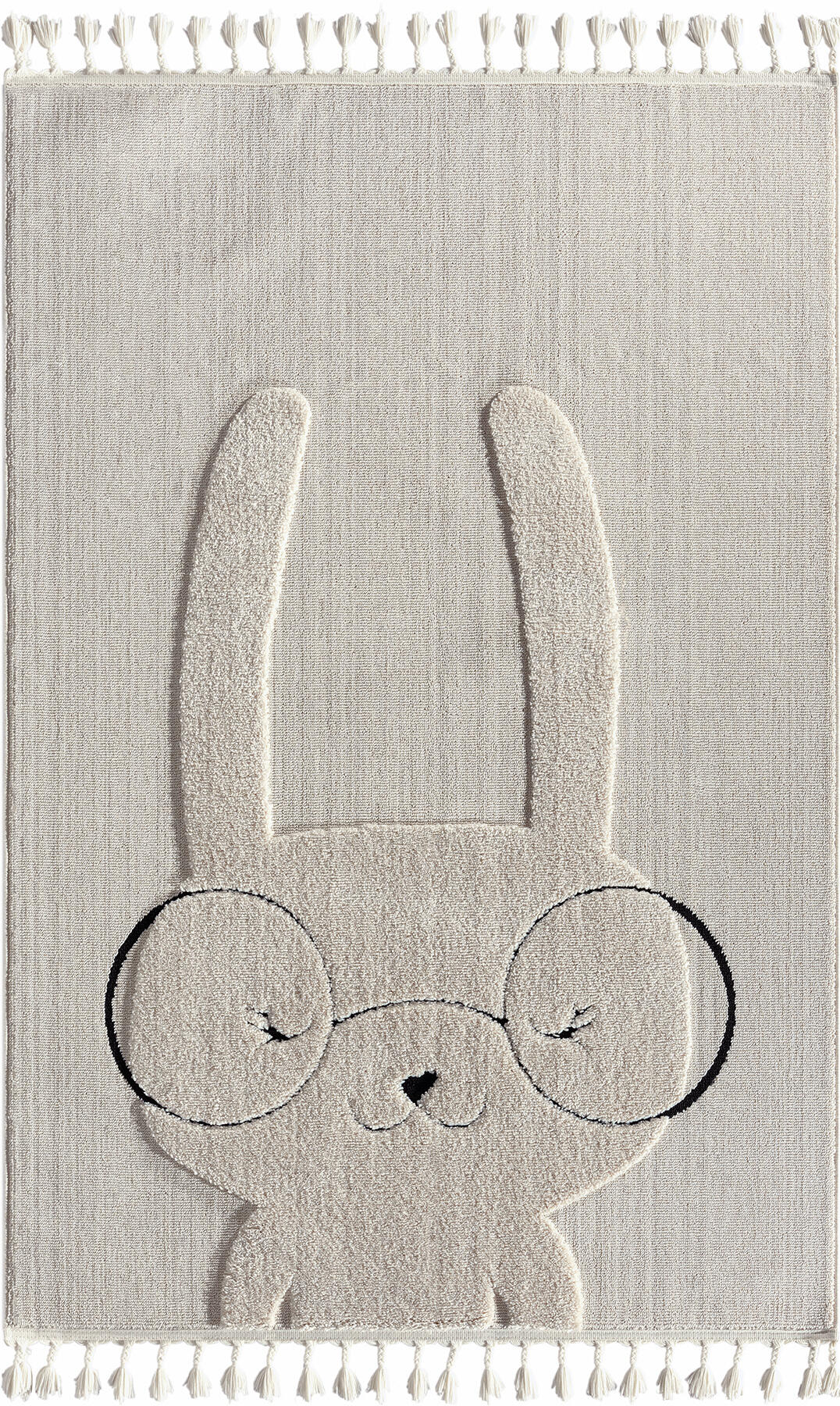 Bunny Tavşan Figürlü Krem Bebek Odası Halısı