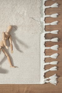 Bunny Tavşan Figürlü Krem Bebek Odası Halısı - 4