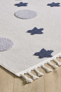 Galaxy Yıldızlı Galaksi Takma Saçaklı Çocuk Halısı - 2