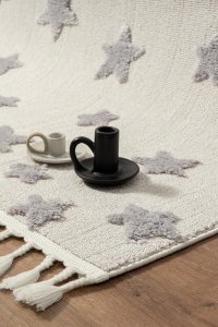 Starry Antialerjik Yıldız Figürlü Bebek Odası Halısı - 4
