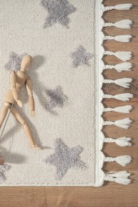 Starry Antialerjik Yıldız Figürlü Bebek Odası Halısı - 5