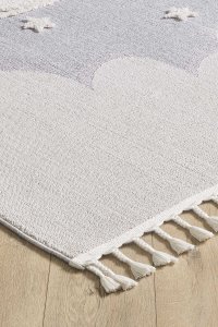 Cloudy Figürlü Takma Saçaklı Antialerjik Dikdörtgen Halı - 2