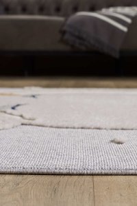 Cloudy Figürlü Takma Saçaklı Antialerjik Dikdörtgen Halı - 4